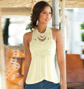 Lace Patchwork Sleeveless Retro Loose Patchwork Blouse - Oh Yours Fashion - 1