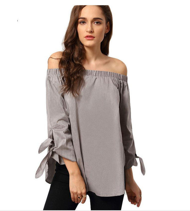Plus Size Off Shoulder Loose Blouse - Oh Yours Fashion - 1