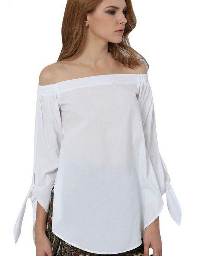 Plus Size Off Shoulder Loose Blouse - Oh Yours Fashion - 4