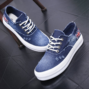 Washed Denim Sponge Lazy Single Casual Sneakers - Oh Yours Fashion - 1