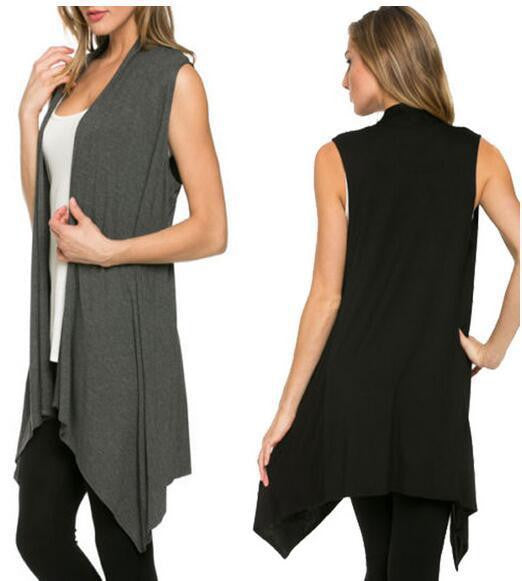 Simple Fashion Sleevelss Long Cardigan - Oh Yours Fashion - 1