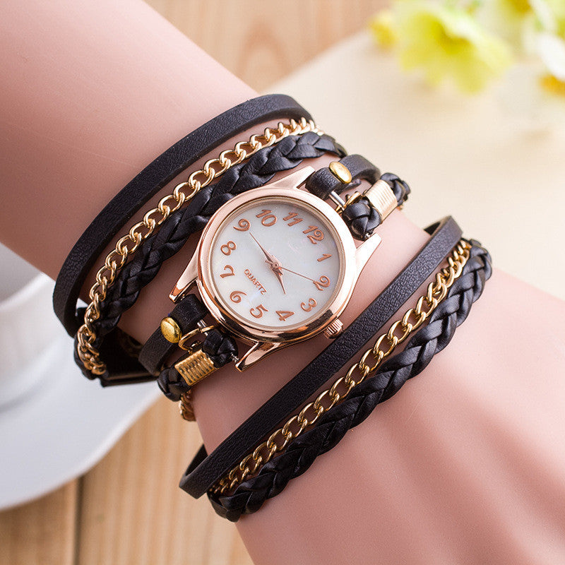 Crystal Woven Multilayer Watch - Oh Yours Fashion - 1