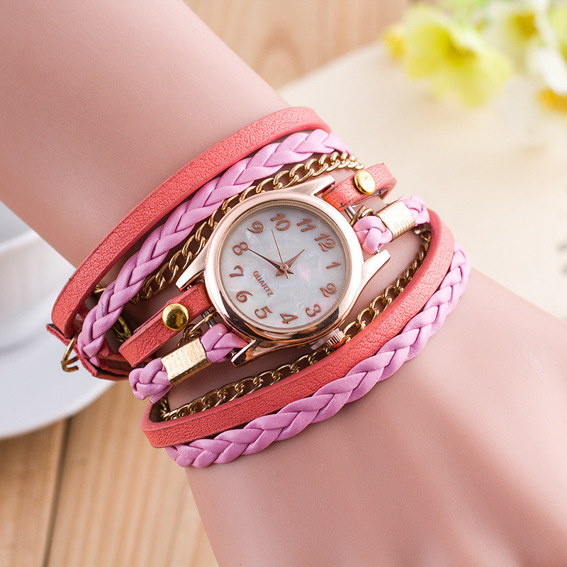 Bright Color Multilayer Woven Watch - Oh Yours Fashion - 5