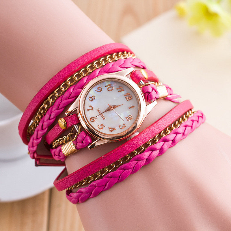 Bright Color Multilayer Woven Watch - Oh Yours Fashion - 7