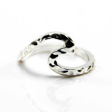 Alloy silver plated simple wave ring - Oh Yours Fashion - 1