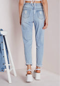 Sexy Cut Out Straight Beggar Jeans - OhYoursFashion - 5
