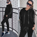 6Pcs/Set Women Sportswear Suit Casual Trousers Solid Color Hooded Sweatshirt And Pant Tracksuit Sport Suit Pullover Sweatshirt