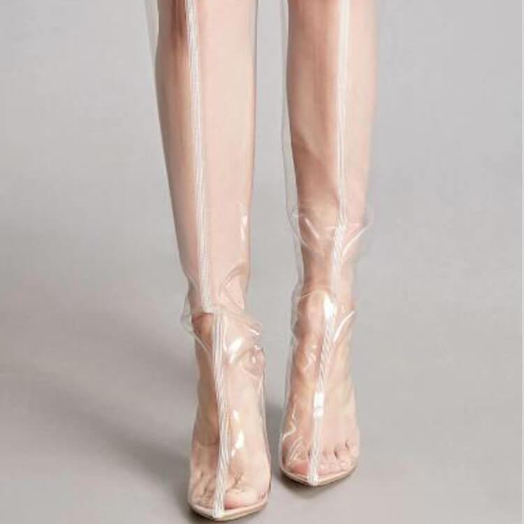 High Heel Transparent Over Knee Boots