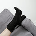 Black High Heel Suede Calf Sock Boots