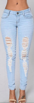 Ripped Low Waist Slim Silhouette Sexy Jeans Pants - Oh Yours Fashion - 2