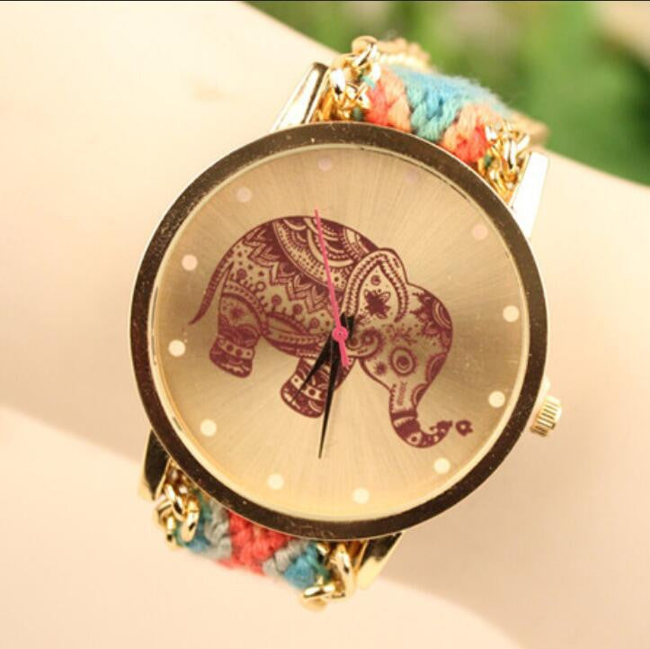 Wool Knitting Strap Elephant Print Watch - Oh Yours Fashion - 8