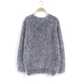 Long Scoop Sleeves Mohair Loose Pure Color Sweater