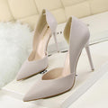 Candy Color Pointed Toe Low Cut Stiletto High Heels Prom Shoes