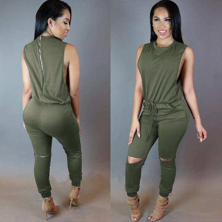 Backless Sexy Scoop Bandage Hollow Out Jumpsuits - OhYoursFashion - 8