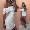 Sexy Strapless Bodycon Lace Short Dress - Oh Yours Fashion - 1