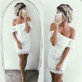Sexy Strapless Bodycon Lace Short Dress - Oh Yours Fashion - 3