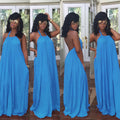 Candy Color Halter Backless Long Party Dress - OhYoursFashion - 2