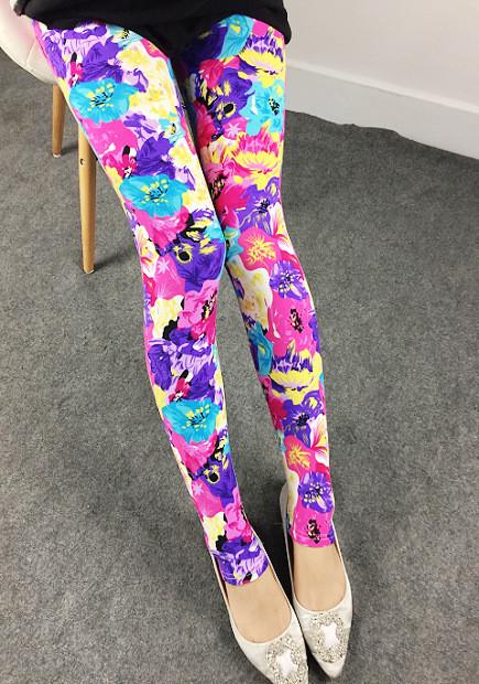 Colorful Elastic Plus Size 9/10 Milk Silk Pants - OhYoursFashion - 1