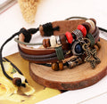 Vintage Star Pendant Beaded Leather Bracelet - Oh Yours Fashion - 4