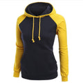 Contrast Color Splicing Pocket Slim Pullover Hoodie - Oh Yours Fashion - 5