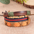 Overlapping Layers Hand Woven Leather Bracelet - Oh Yours Fashion - 3