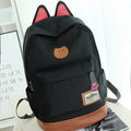 Cute Cat Ears Solid Color School Backpack Canvas Bag - Oh Yours Fashion - 2