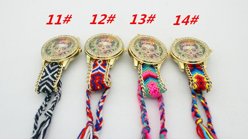 Beauty Girl Print Knitting Wool Strap Watch - Oh Yours Fashion - 6