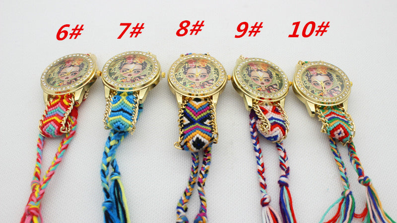 Beauty Girl Print Knitting Wool Strap Watch - Oh Yours Fashion - 5