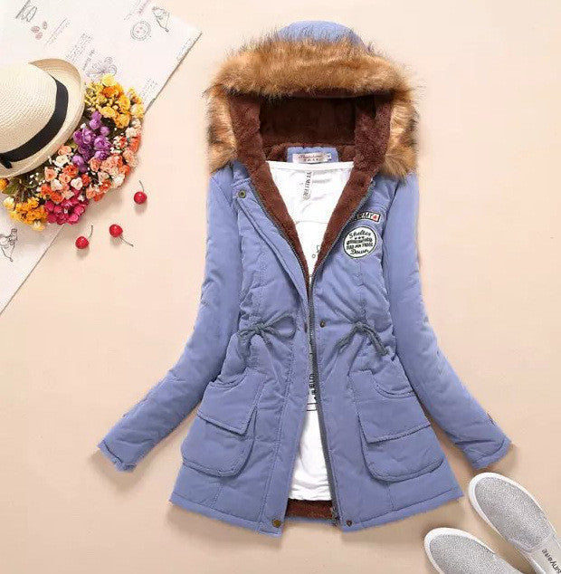 Wool Hood Long Slim Big Pocket Mid-length Coat - Oh Yours Fashion - 1