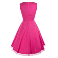 Print Sleeveless Solid Pleated High-waist Square Neck Dress - OhYoursFashion - 6