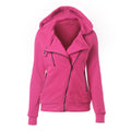 Slide Zipper Pure Color Hooded Lapel Hoodie - Oh Yours Fashion - 4