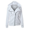 Slide Zipper Pure Color Hooded Lapel Hoodie - Oh Yours Fashion - 8