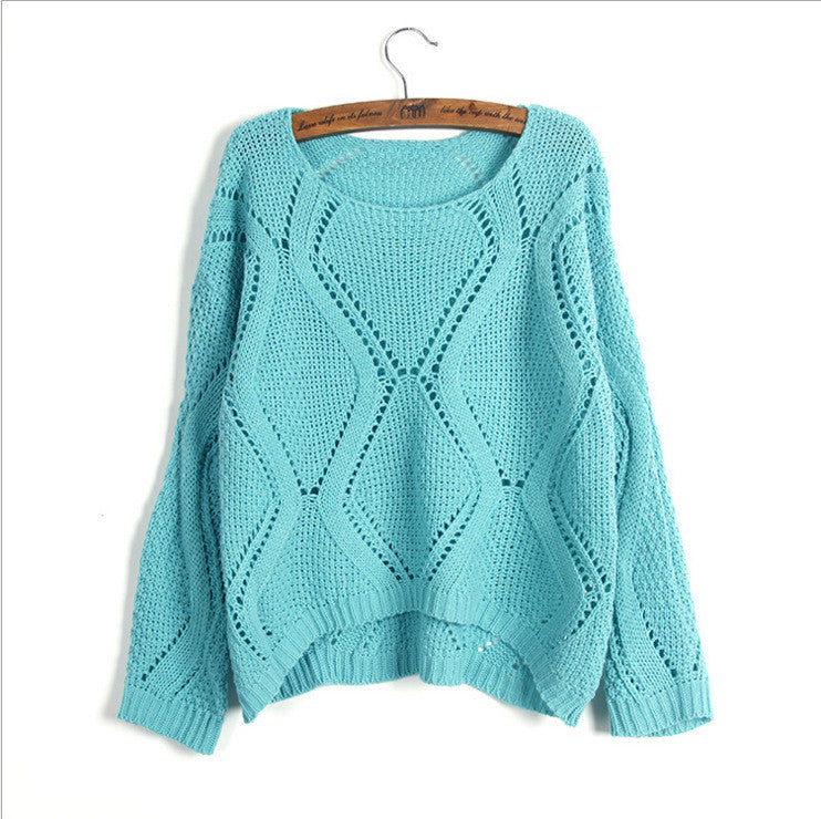 Asymmetric Pullover Crochet Loose Solid Short Sweater - Oh Yours Fashion - 7