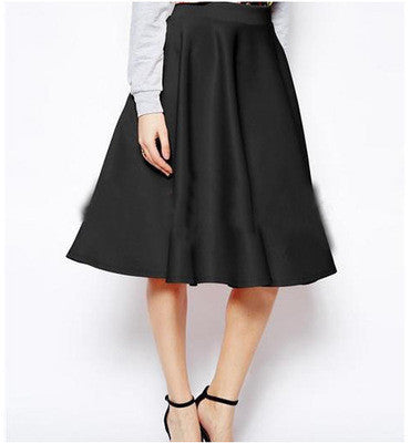 High Waist Pleated Solid Long Skirts - Oh Yours Fashion - 4