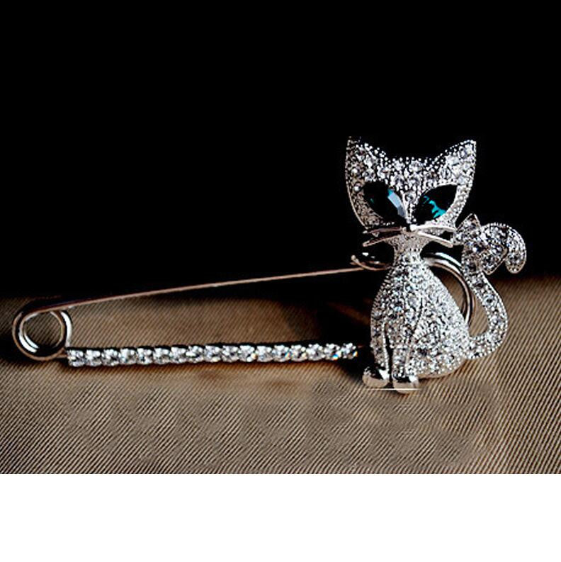 Shining Diamond Cat Brooch - Oh Yours Fashion - 1