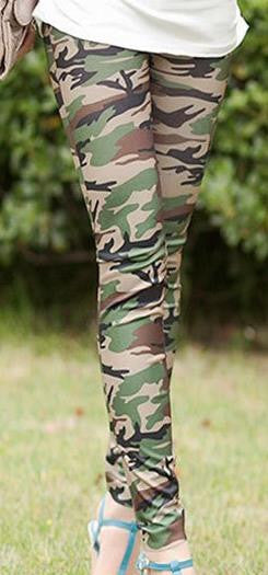 Camouflage Skinny Slim Elastic High Waist Leggings - Oh Yours Fashion - 2