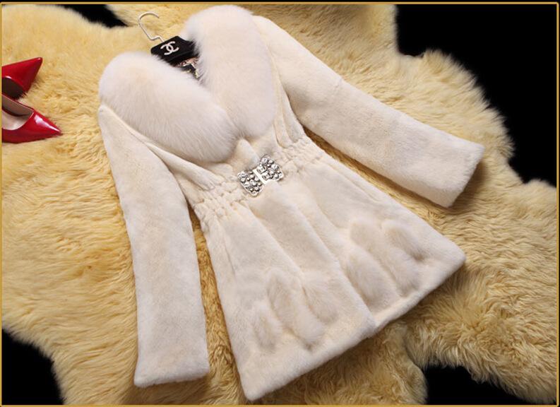 Big Faux Fur Collar Patchwork Oversized Women Teddy Coat