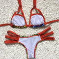 Cut Out Spaghetti Strap Low Waist Bikini Set Swimwear - OhYoursFashion - 3
