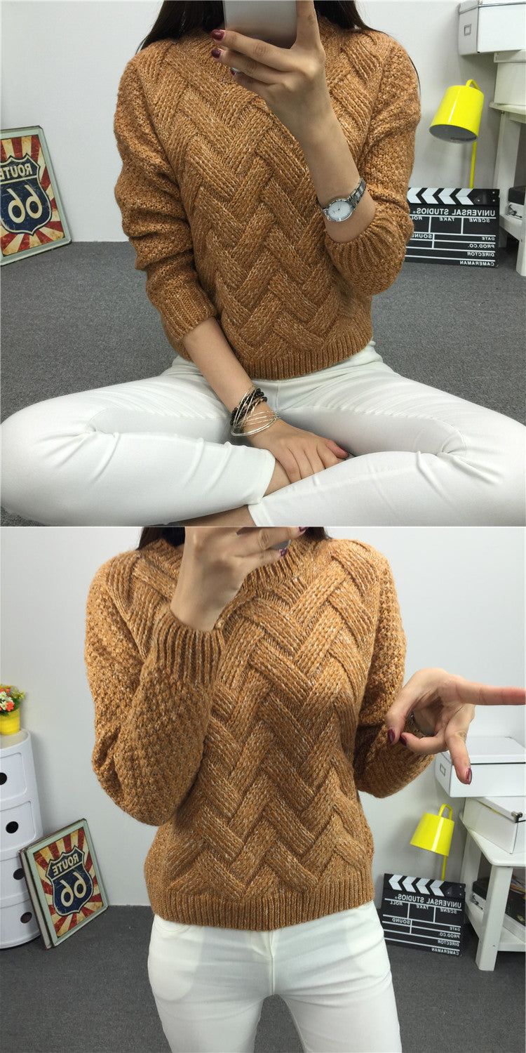 Dropped Shoulder Scoop 3/4 Sleeves Solid Pullover Sweater - Oh Yours Fashion - 4