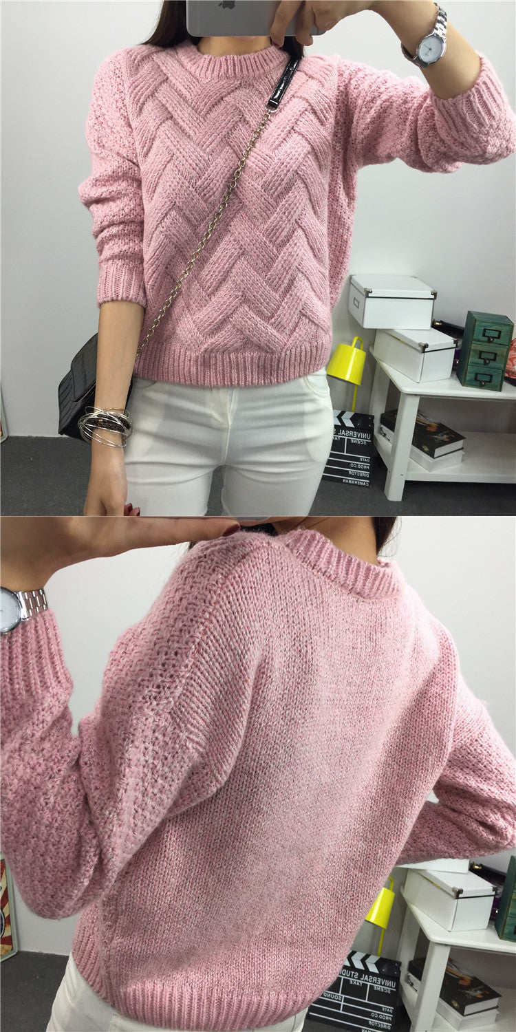 Dropped Shoulder Scoop 3/4 Sleeves Solid Pullover Sweater - Oh Yours Fashion - 3