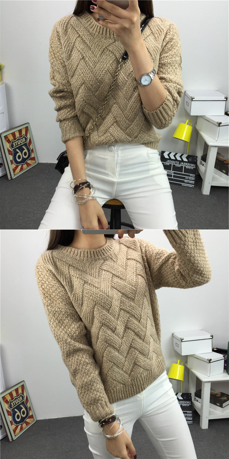 Dropped Shoulder Scoop 3/4 Sleeves Solid Pullover Sweater - Oh Yours Fashion - 7