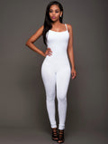 Spaghetti Strap Pure Color Backless Long Slim Jumpsuit - Oh Yours Fashion - 2