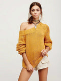 Sexy Off Shoulder Loose Knitting Sweater - Oh Yours Fashion - 6