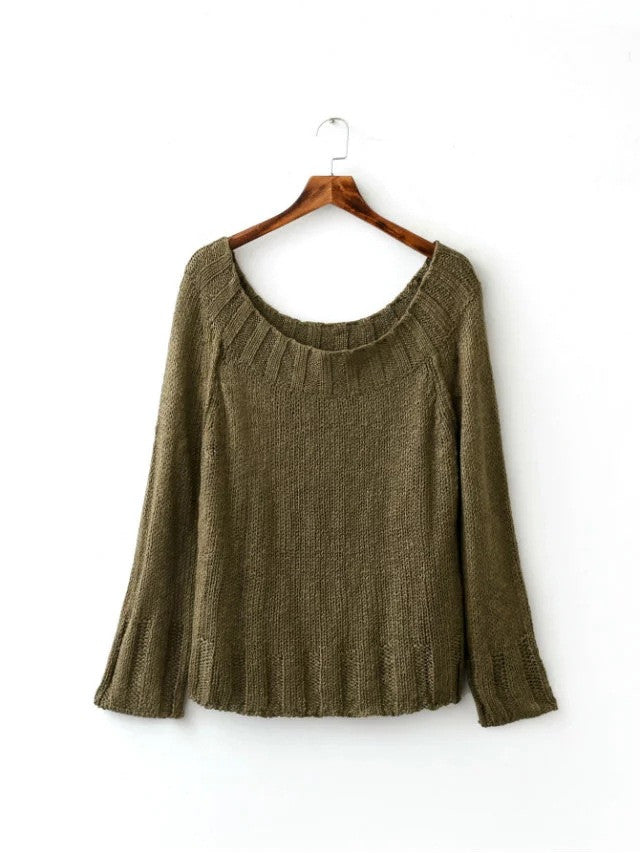 Sexy Off Shoulder Loose Knitting Sweater - Oh Yours Fashion - 7