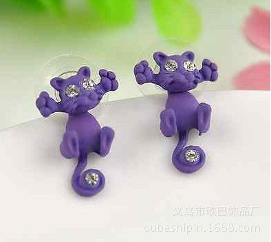 Creative Lovely Cat Stud Earrings - Oh Yours Fashion - 3