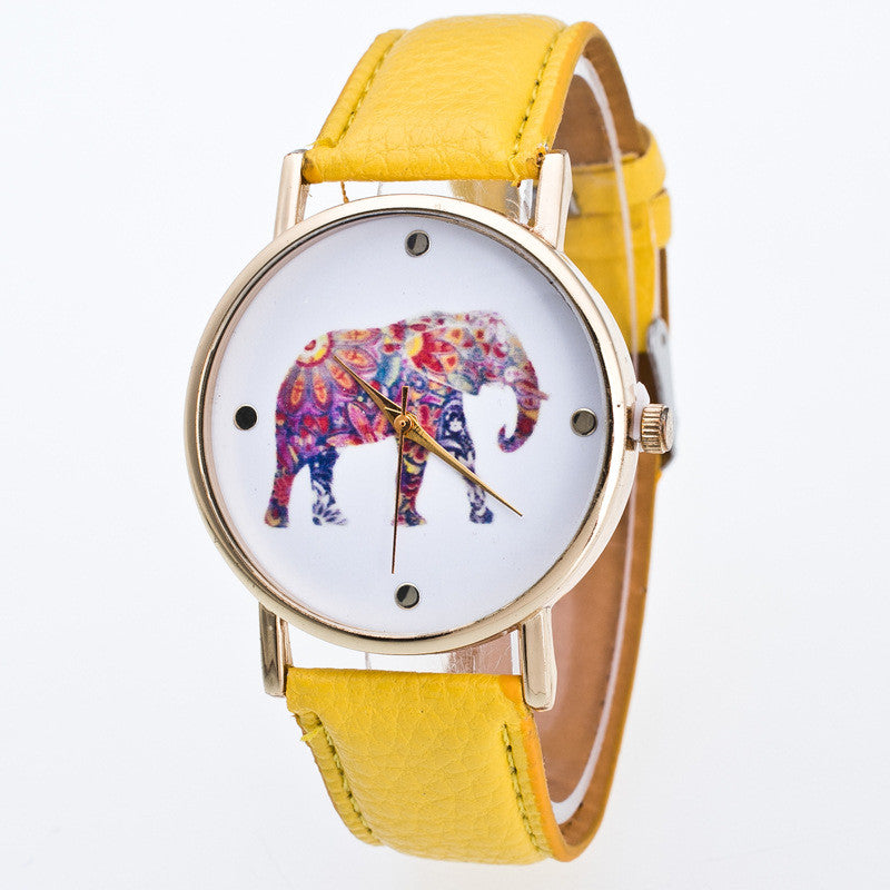 Fashion Flower Elephant Print Watch - Oh Yours Fashion - 1