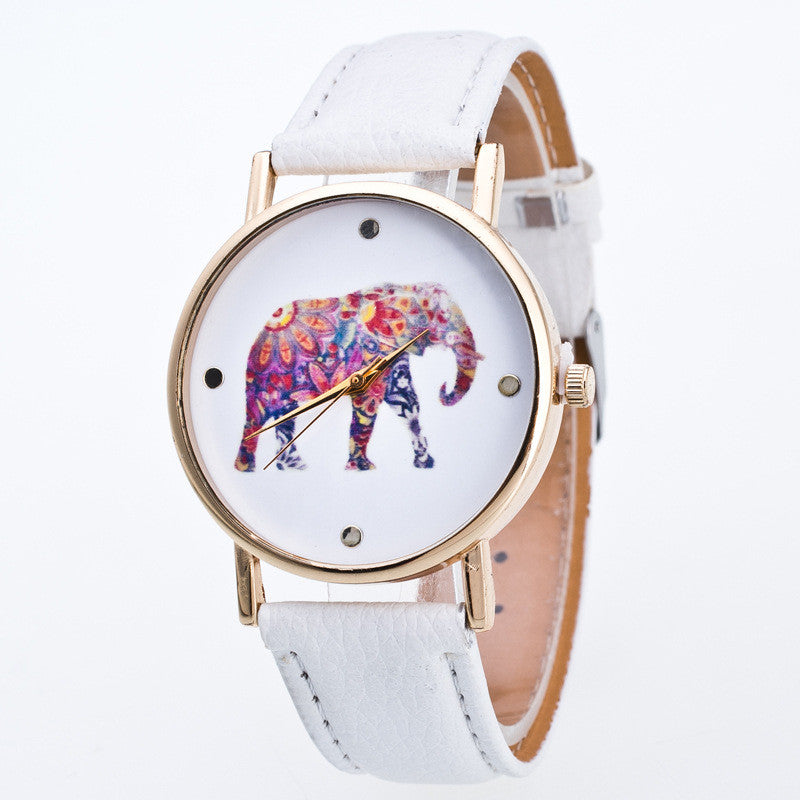 Fashion Flower Elephant Print Watch - Oh Yours Fashion - 1