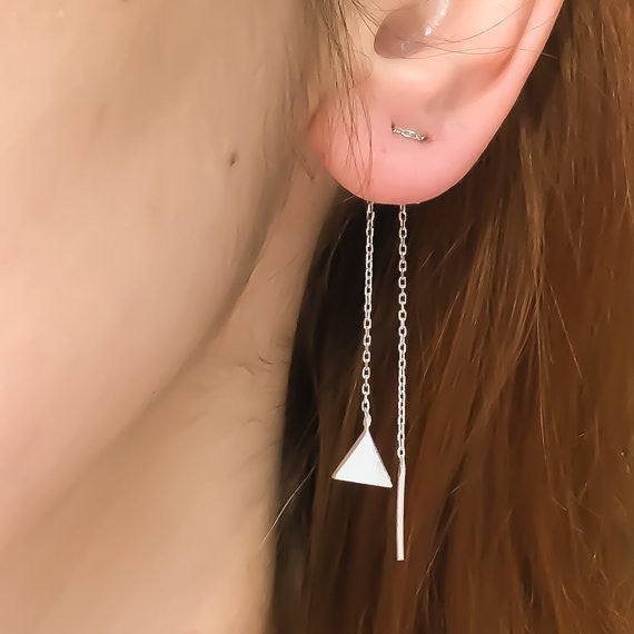 Creative Geometry Triangles Tassel Earrings - Oh Yours Fashion - 1