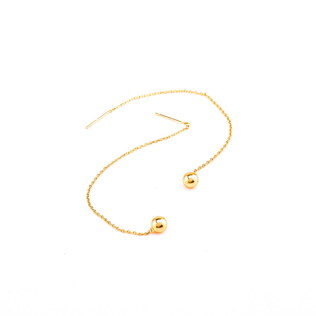 Simple Geometric Copper Pearl Tassel Earrings - Oh Yours Fashion - 1