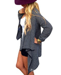 Cardigan Knit Asymmetric Lapel Loose Sweater - Oh Yours Fashion - 4